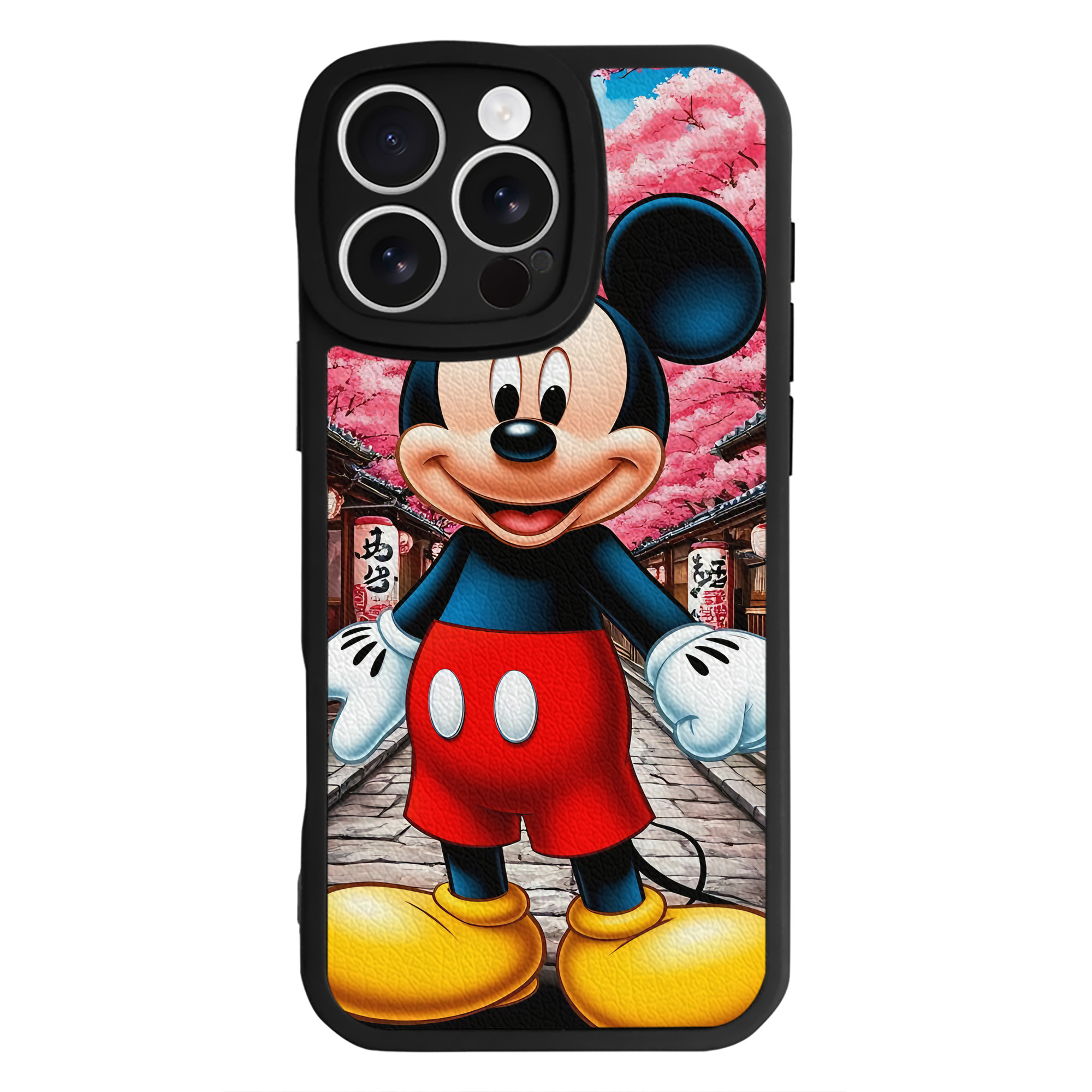 （画像用） ミッキーマウス Mickey Mouse 【iPhone 16シリーズ対応】シリコンスマホケース（レザー調） 材質：シリコン